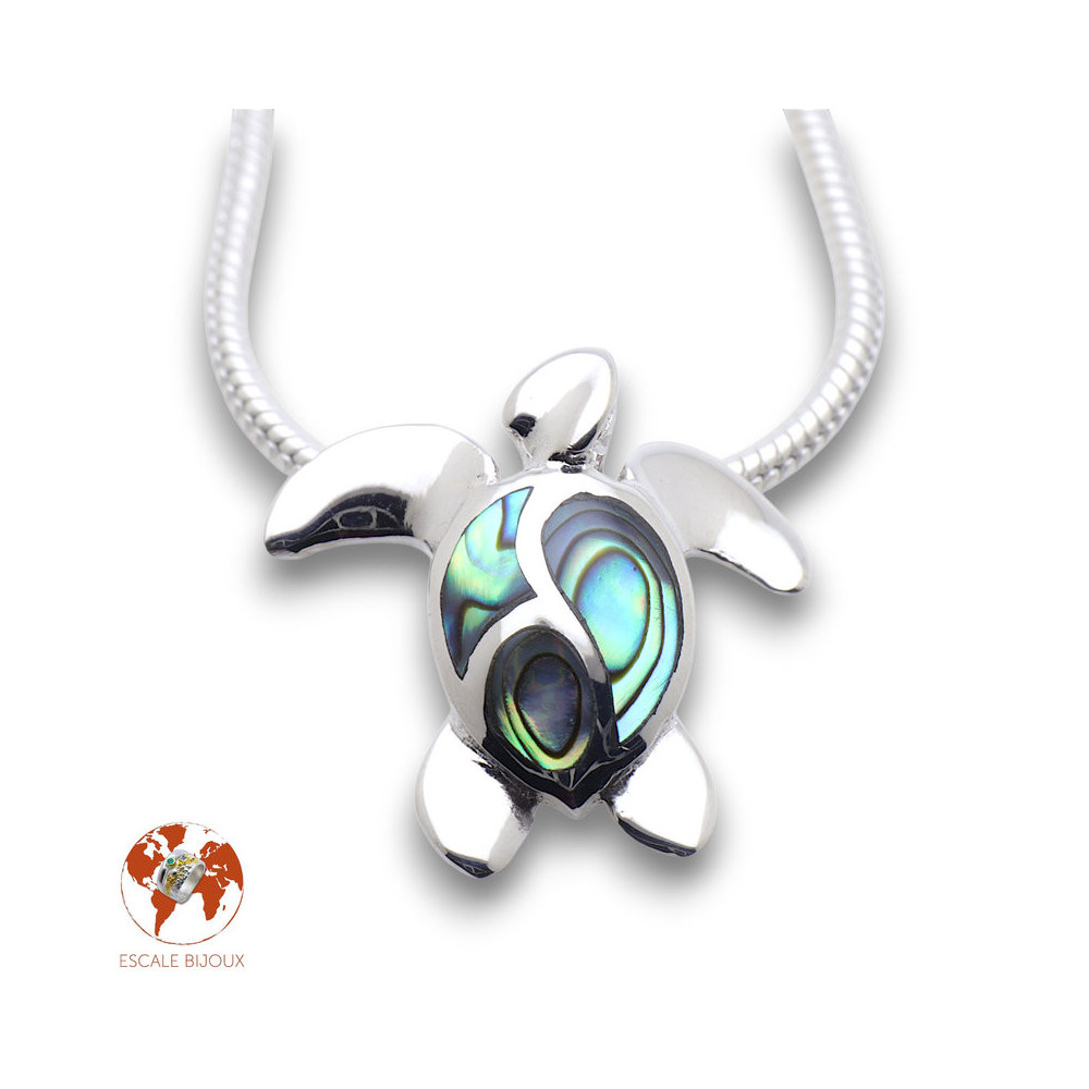 abalone turtle pendant