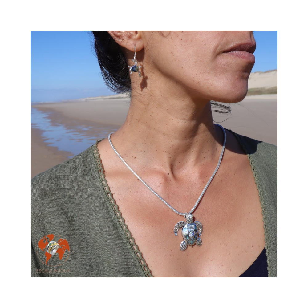 boucles d'oreilles tortue argent