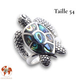 bague argent tortue nacre bleue