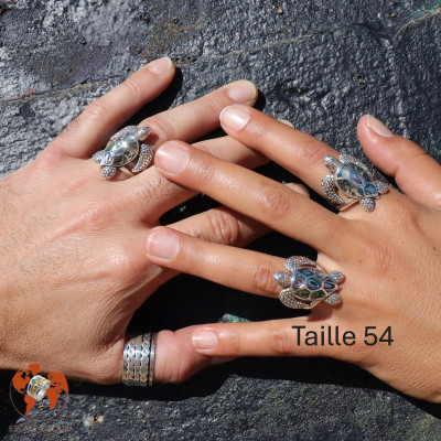 bague tortue abalone bijou argent