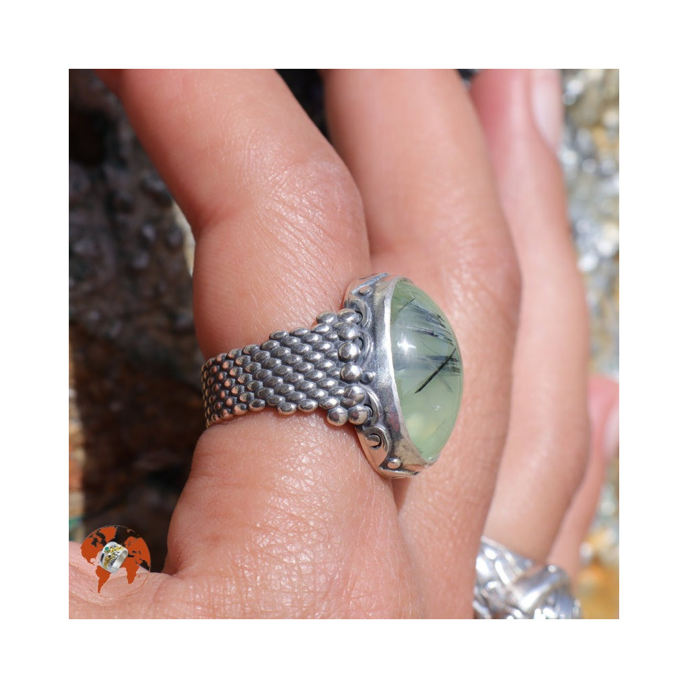 bague préhnite verte