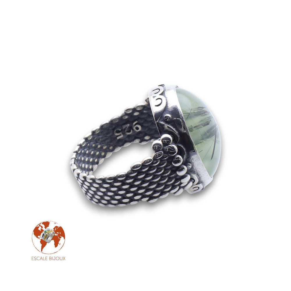bague préhnite femme