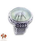 bague argent préhnite
