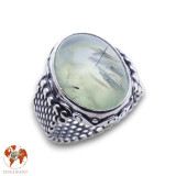 bague argent avec préhnite