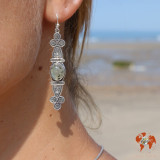 préhnite boucle d'oreille argent
