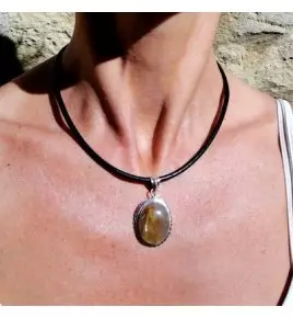 pendentif argent 925 et quartz rutile