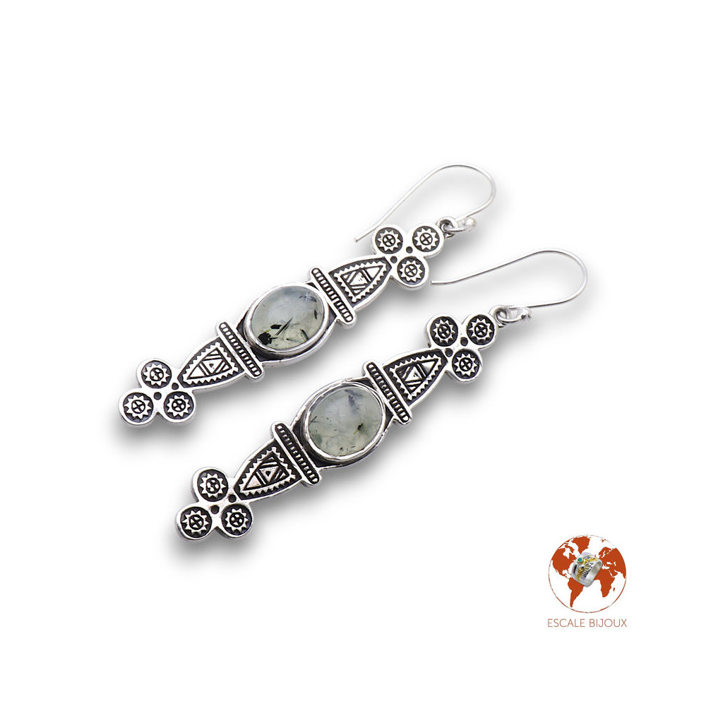 boucles d'oreilles préhnite