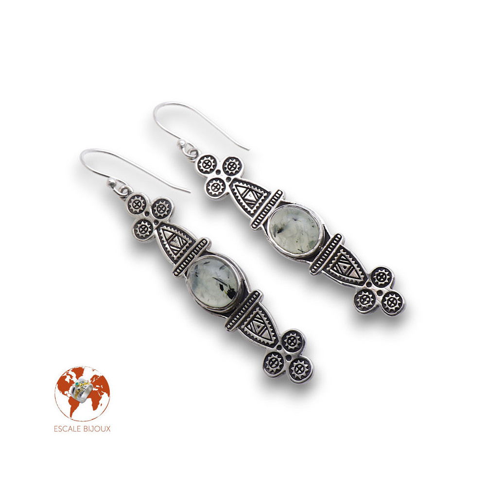 boucles d'oreilles préhnites
