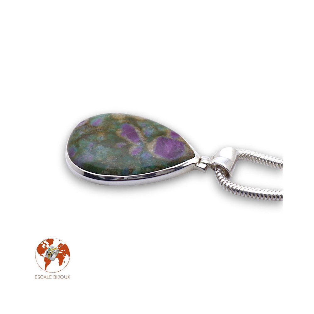 pendentif rubis fuchsite