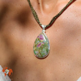pendentif rubis fuchsite argent