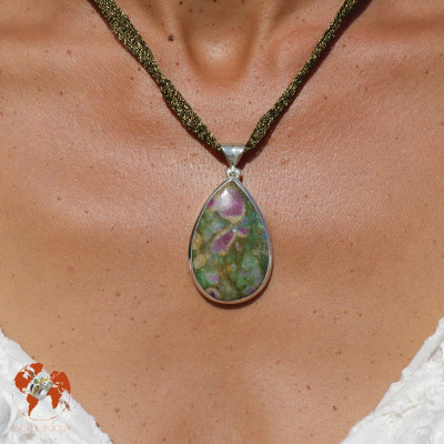 pendentif argent rubis fuchsite