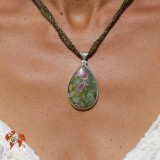 pendentif argent rubis fuchsite