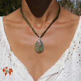 pendentif argent rubis fuchsite femme