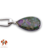 pendentif argent avec pierre rose et vert