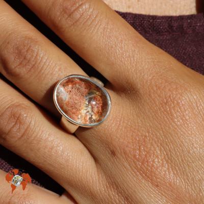 bague argent avec lodolite