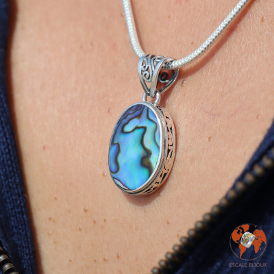 pendentif argent abalone femme