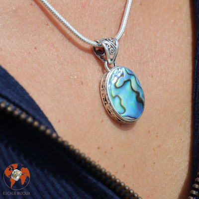 pendentif argent abalone