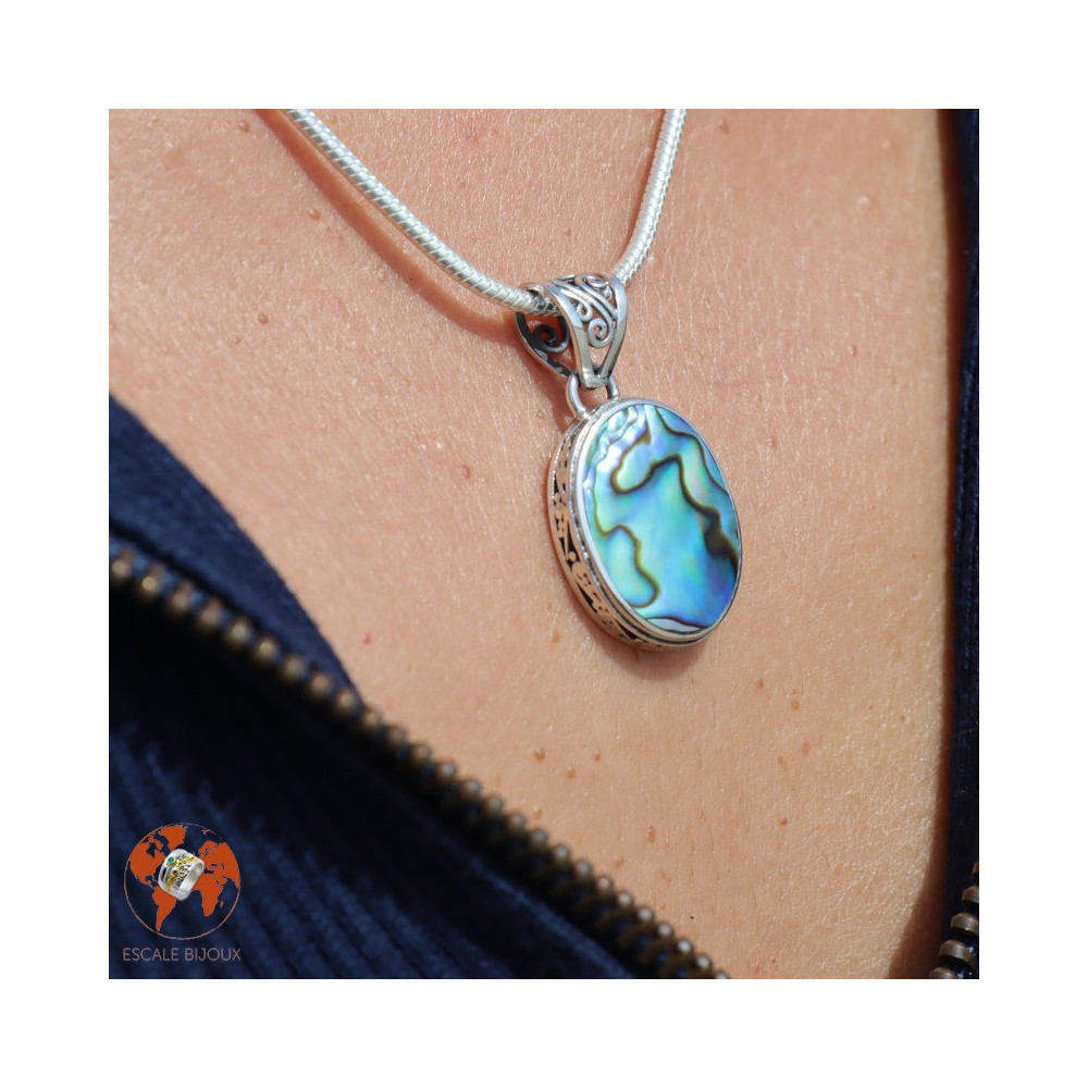 pendentif argent abalone