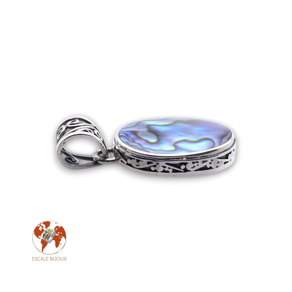 pendentif argent abalone femme