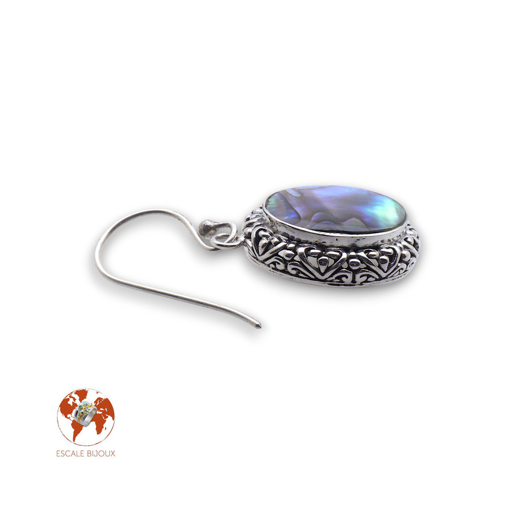 boucles d oreilles abalone argent