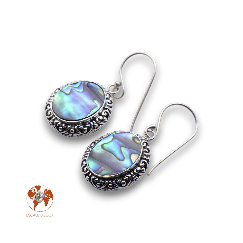 boucles d oreilles nacre abalone