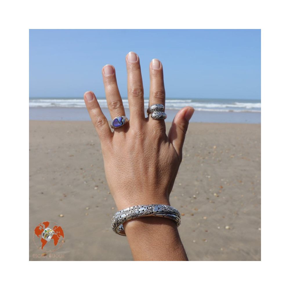 bague argent abalone