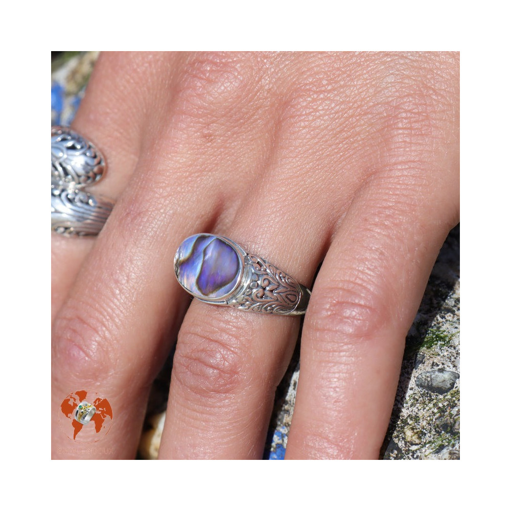 bague argent nacre abalone