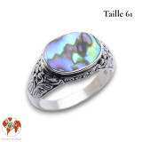 bague nacre bleue