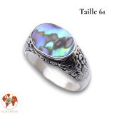 abalone bague argent femme