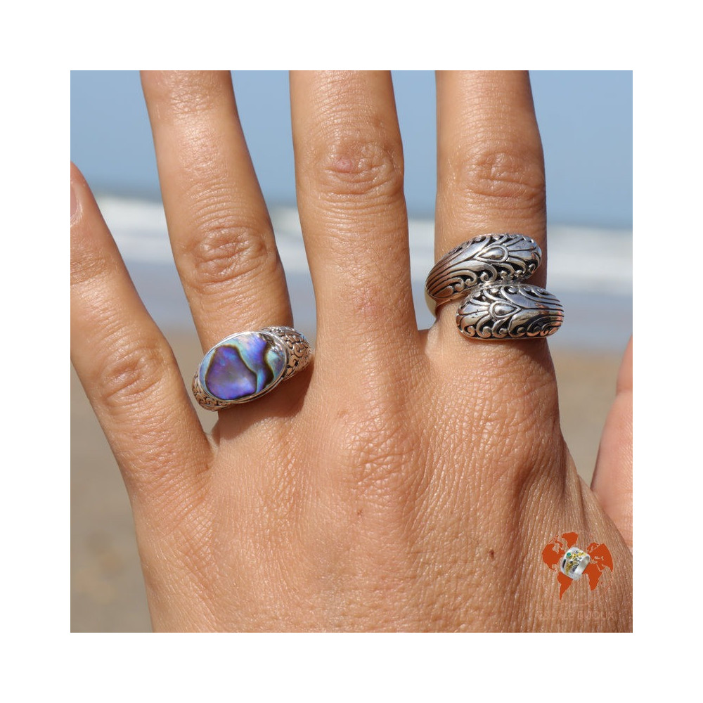 bague argent femme large
