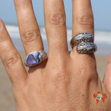 bague argent femme large