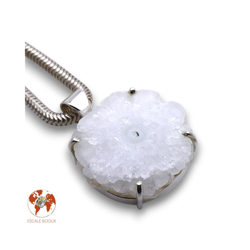 pendentif quartz solaire argent femme