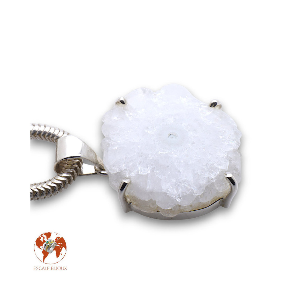 pendentif quartz solaire argent