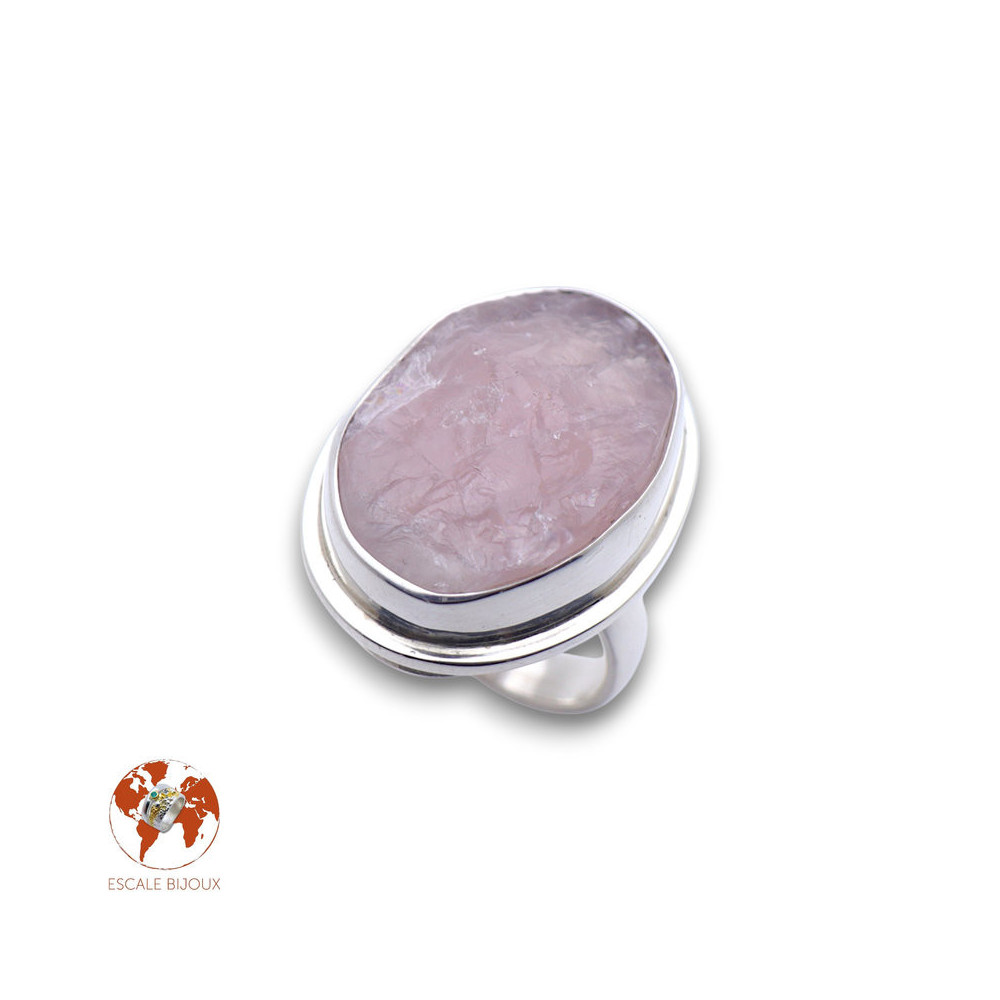 bague argent quartz rose femme