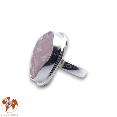 bague pierre quartz rose