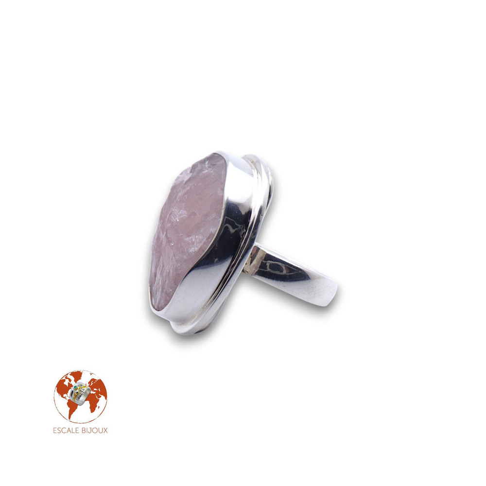 bague pierre quartz rose