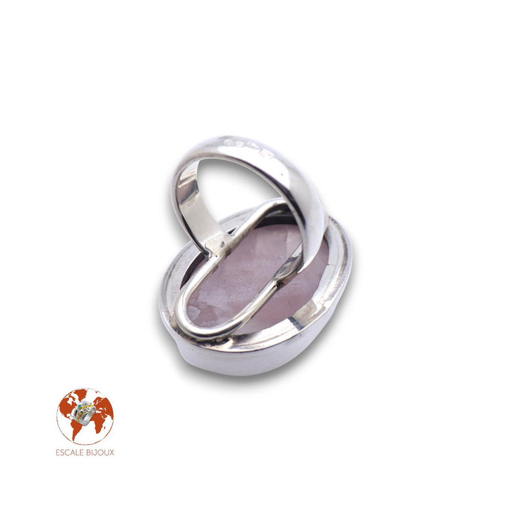 bague argent quartz rose