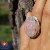 bague avec pierre quartz rose