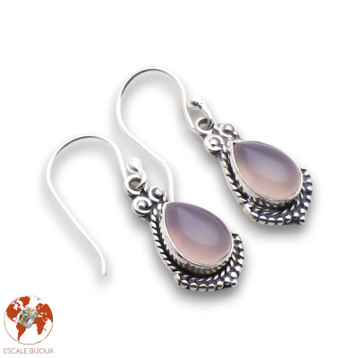 boucles d'oreilles quartz rose