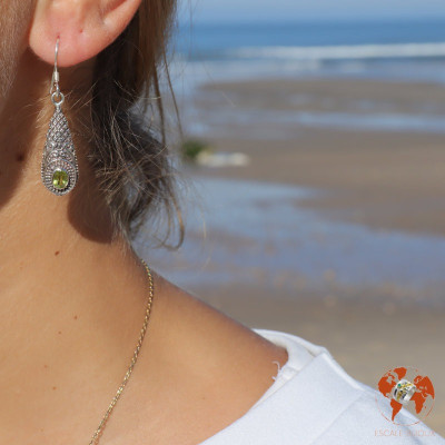 péridot boucle d oreille