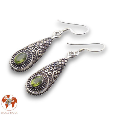 boucles d oreilles péridot
