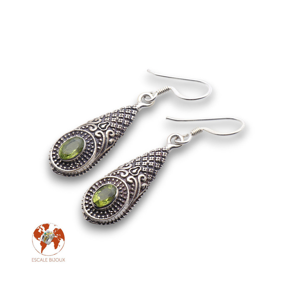 boucles d oreilles péridot