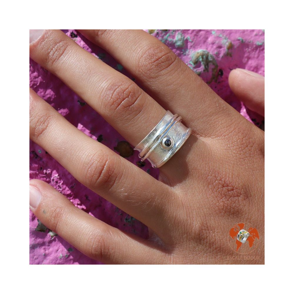 bague argent diamant