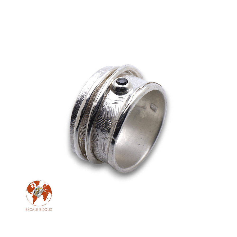 bague argent avec diamant