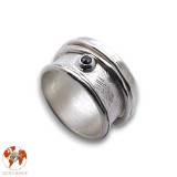 bague argent diamant noir femme