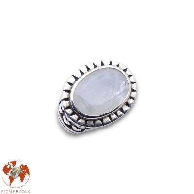 bague argent femme avec pierre blanche
