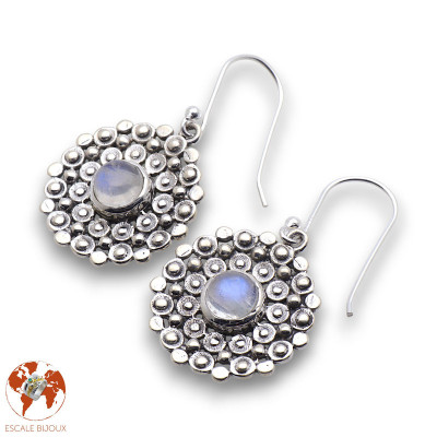 boucles d oreilles pendantes pierre de lune