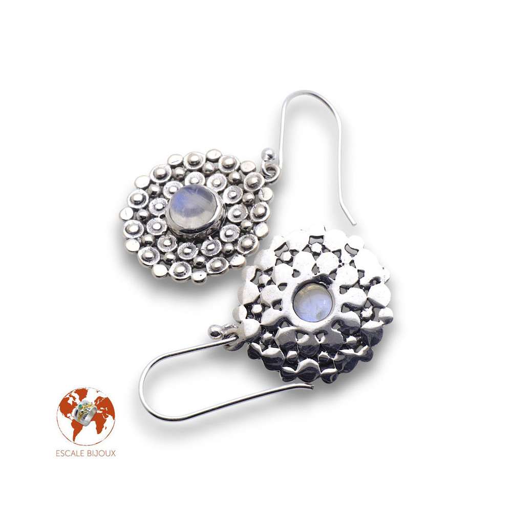 boucles d oreilles avec pierre de lune