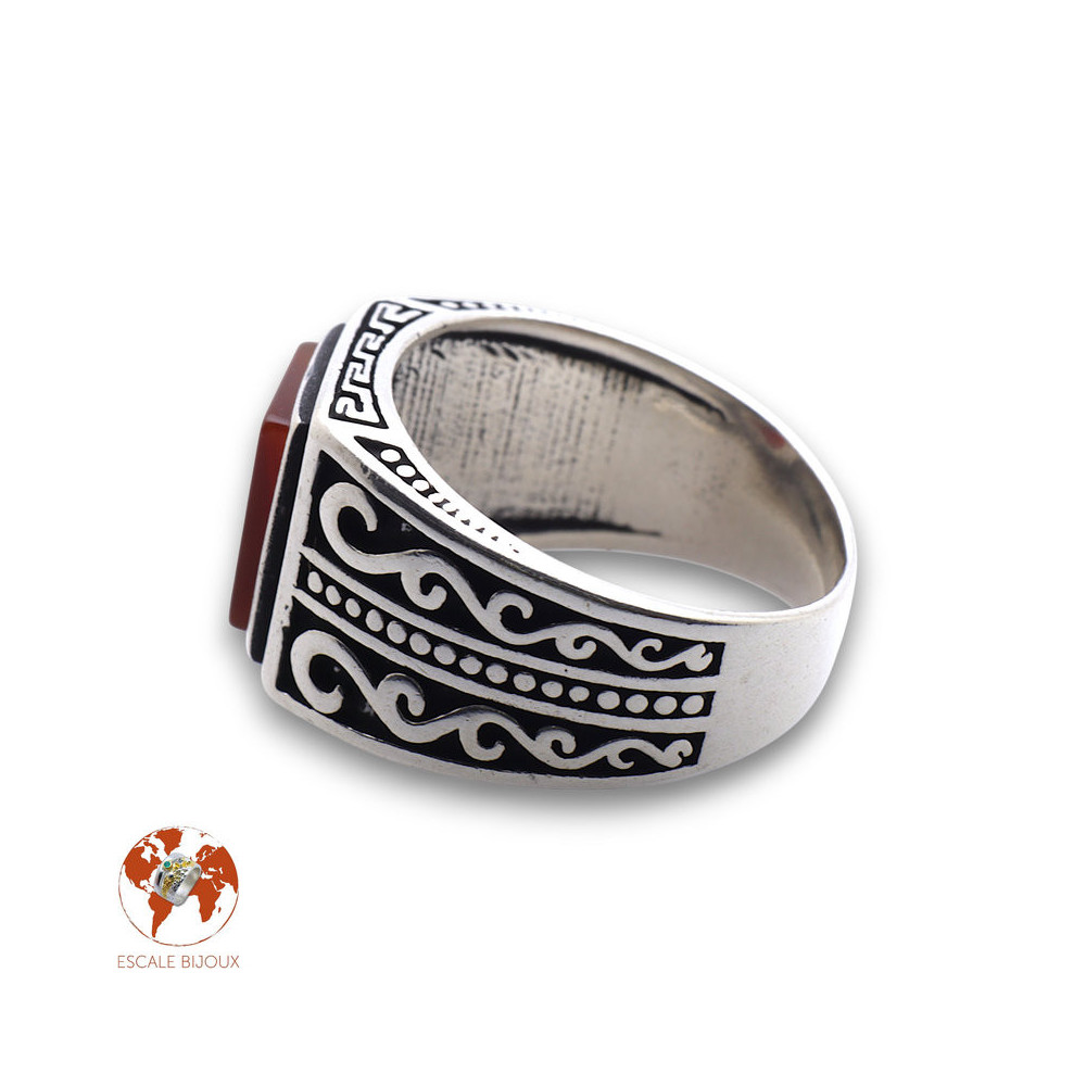 bague homme avec cornaline