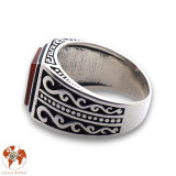 bague homme avec cornaline
